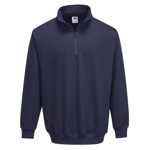 Sweatshirt col zippé Sorrento couleur : Marine taille L - PORTWEST
