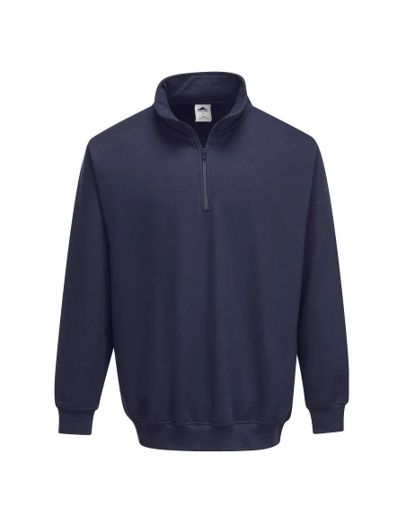 Sweatshirt col zippé Sorrento couleur : Marine taille M - PORTWEST