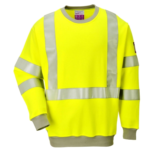 Sweatshirt FR antistatique Hi-Vis couleur : Jaune taille XL - PORTWEST
