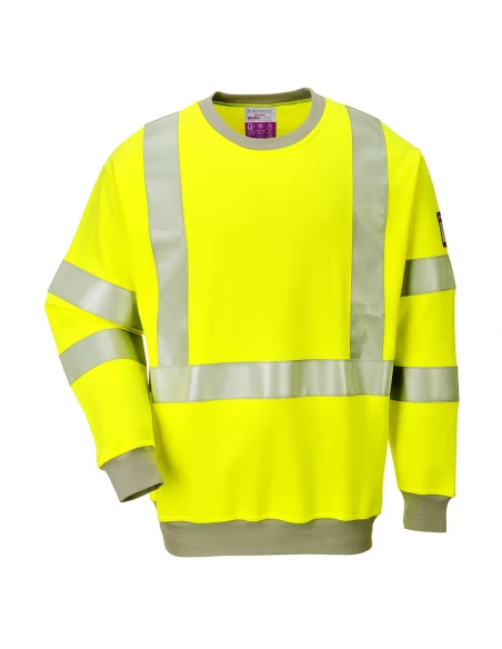 Sweatshirt FR antistatique Hi-Vis couleur : Jaune taille XXL - PORTWEST