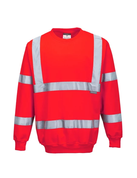 Sweatshirt Haute Visibilité couleur : Rouge taille L - PORTWEST