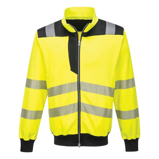 PW3 Hi-Vis Sweatshirt Zippé couleur : Jaune/Noir taille 4XL - PORTWEST