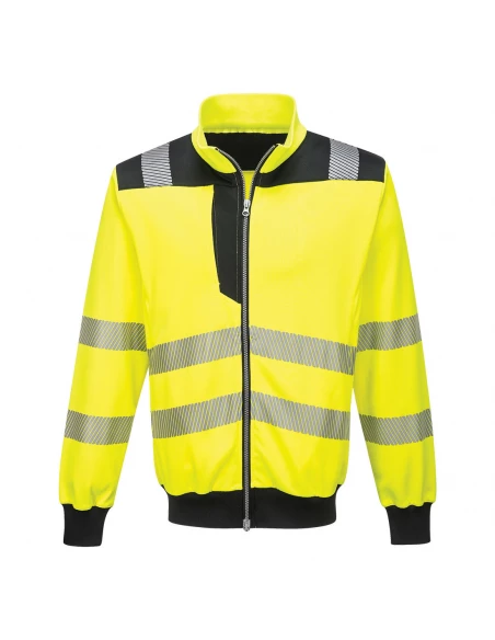 PW3 Hi-Vis Sweatshirt Zippé couleur : Jaune/Noir taille L - PORTWEST