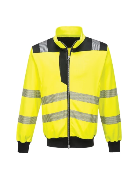PW3 Hi-Vis Sweatshirt Zippé couleur : Jaune/Noir taille M - PORTWEST