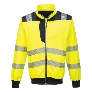 PW3 Hi-Vis Sweatshirt Zippé couleur : Jaune/Noir taille XL - PORTWEST