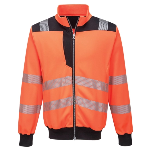 PW3 Hi-Vis Sweatshirt Zippé couleur : Orange/Noir taille 5XL - PORTWEST