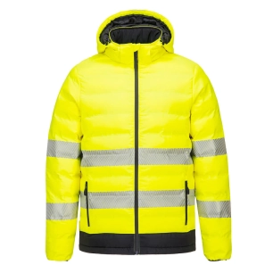 Doudoune chauffante haute visibilité par ultrasons couleur : Jaune/Noir taille M - PORTWEST