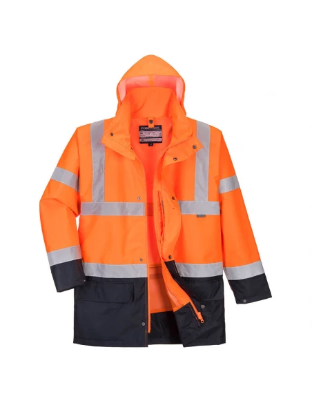 Parka 5 en 1 Essentiel Bicolore couleur : Orange/Marine taille XS - PORTWEST