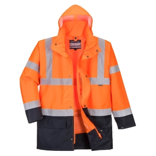 Parka 5 en 1 Essentiel Bicolore couleur : Orange/Marine taille XXXL - PORTWEST