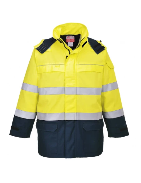Parka arc électrique et haute visibilité couleur : Jaune/Marine taille L - PORTWEST