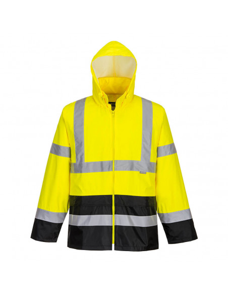 Veste de pluie Hi-Vis bicolore couleur : Jaune/Noir taille XL - PORTWEST