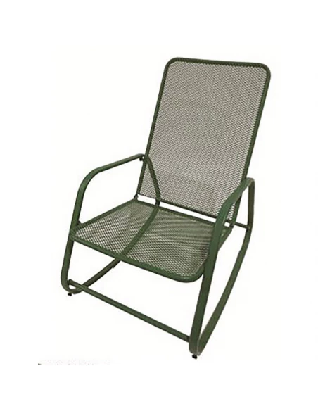rocking chair coloris vert / structure acier assise textilene