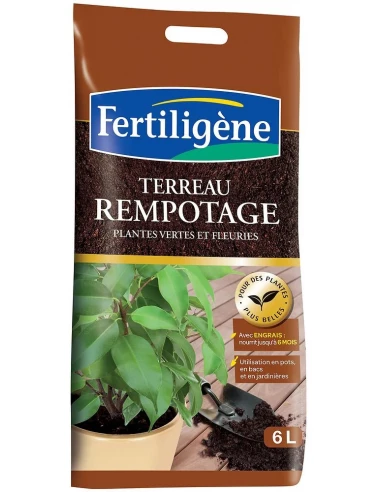 Terreau de Rempotage Sac de 6 Litres - Fertiligène