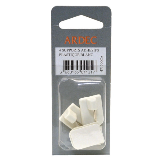 Support Adhésif Plastique Blanc 23x17mm X 4 pièces - ARDEC