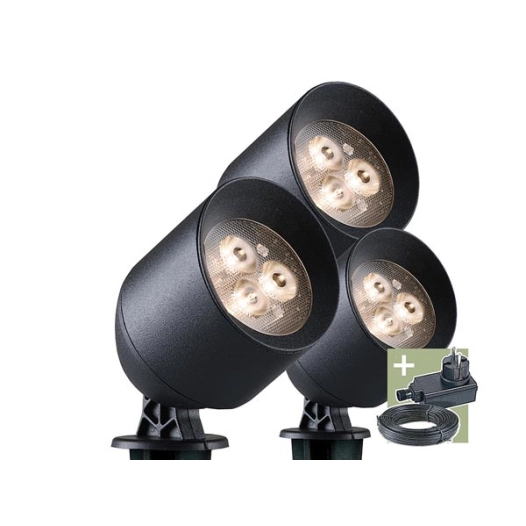ludeco - laros set (3 pcs) - spot light - 12 v - 90 lm - 1 w - warm white