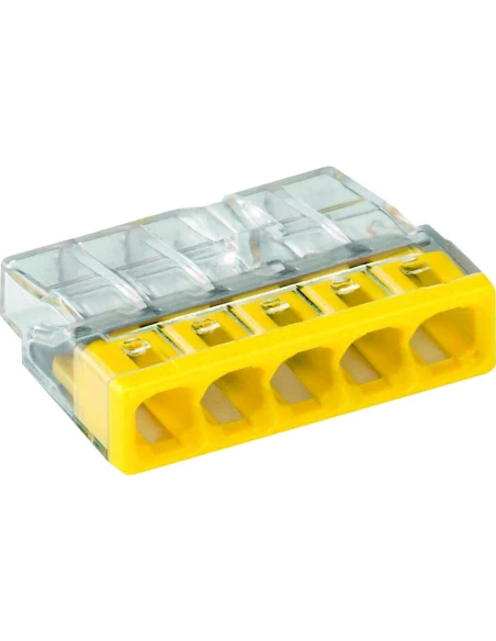 Borne 5x0.5 trans.jaune 20 pièces