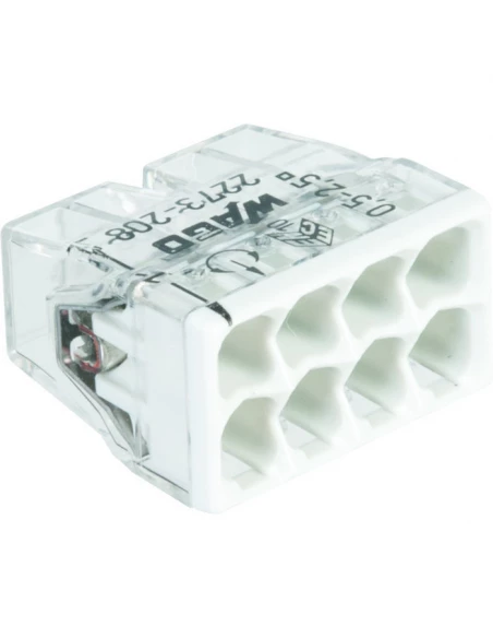 Borne de connexion 8 entrées x0.5 transparent .gris par 10 pièces - WAGO