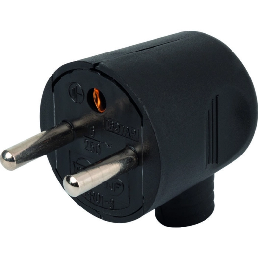Prise électrique male 2p+t 16a sortie latérale - DHOME