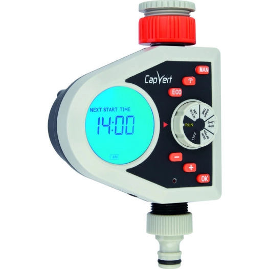 Programmateur d'arrosage électronique aquasyncro écran LCD 1 sorite - CAPVERT