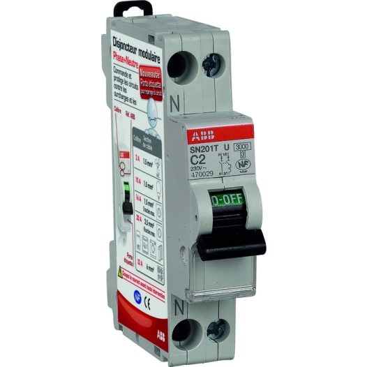 Disjoncteur 2a phase + neutre - ABB
