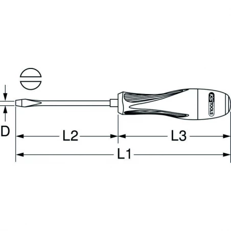 tournevis fente 2,5mm - l.75mm
