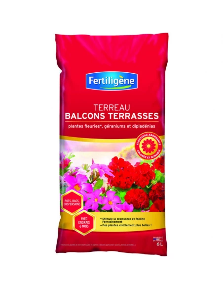 Terreau balcons et terrasses 6 litres - FERTILIGÈNE