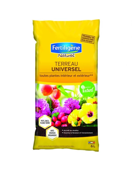 Terreau universel 6 litres pour plantes intérieur et extérieur - FERTILIGÈNE