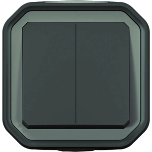 Plexo double interrupteur anthracite complet - LEGRAND