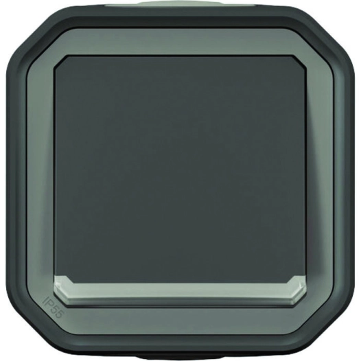 Interrupteur plexo poussoir lumineux anthracite en saillie - LEGRAND