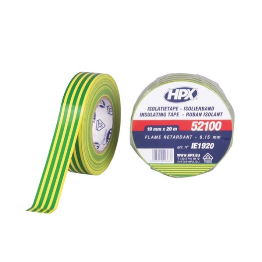 pvc insulating tape vde - yellow/green 19mm x 20m