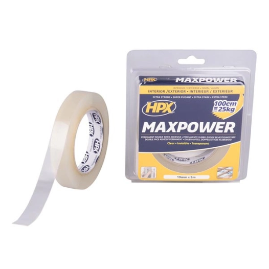 max power transparent mounting tape - 19mm x 5m