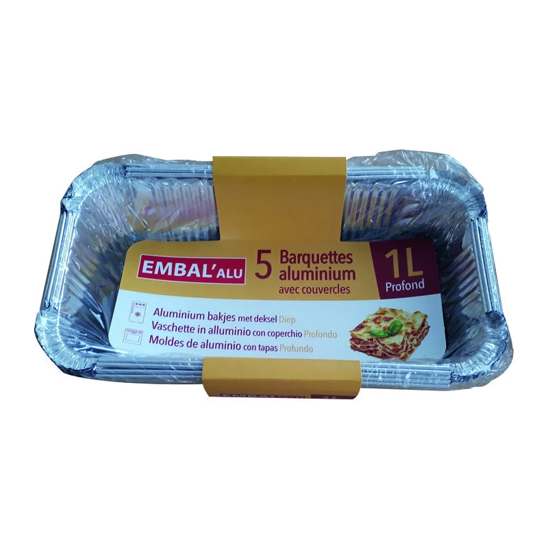 barquette alu profond x5 1l