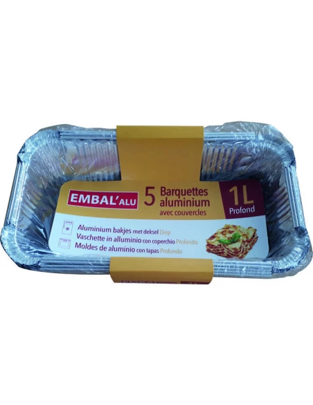 barquette alu profond x5 1l