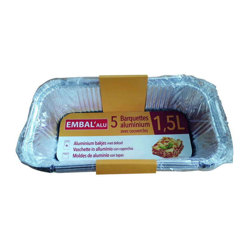 barquette alu profond x5 1l5