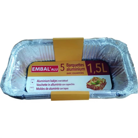 barquette alu profond x5 1l5