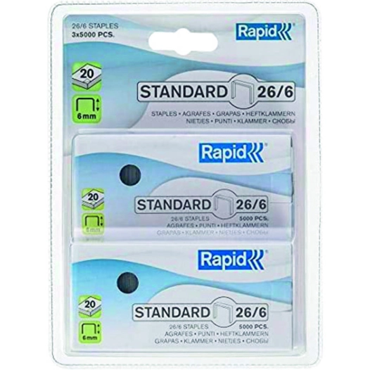 Agrafes en blister 3x5000 agrafes 26/6 - RAPID
