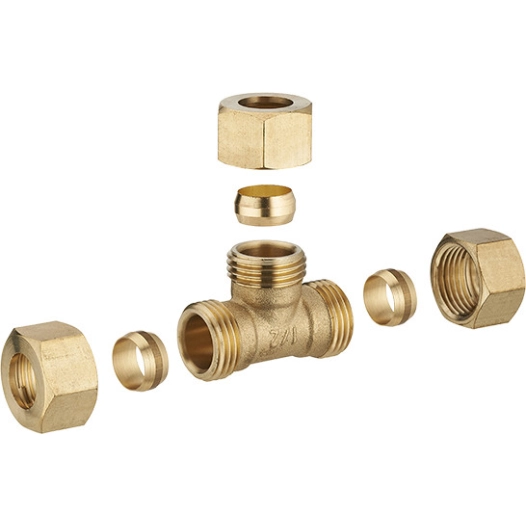 Té bicone cuivre égal ø14 - NOYON ET THIEBAULT