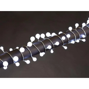 aura led - 6 m - 90 boules - blanc - câble transparent - modulateur - 24 v
