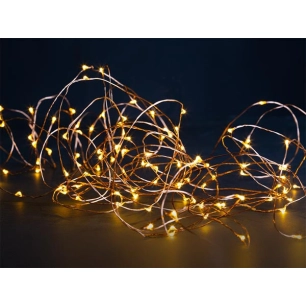 maia led - 12 m - 120 led - blanc chaud - fil de cuivre - 4.5 v