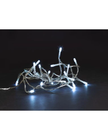 meissa led - 2 m - 20 led - blanc - câble transparent - modulateur - piles non incluses