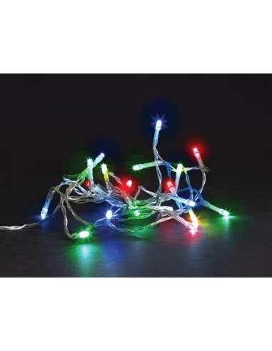 meissa led - 2 m - 20 led - multicolore - câble transparent - modulateur - piles non incluses