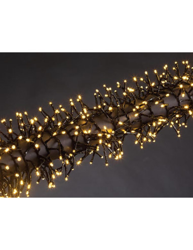 merga led - 12 m - 1020 led - blanc chaud - câble noir - 31 v