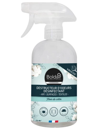 Destructeur d'Odeur Désinfectant Fleur de Coton Vapo 500ml - Boldair