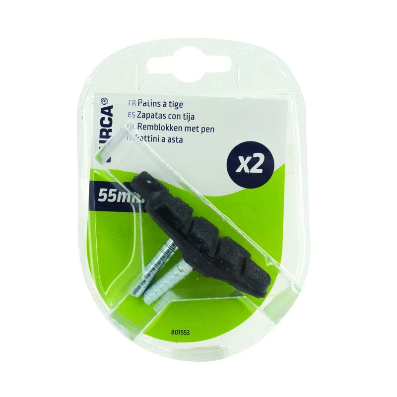 Frein de rechange - 2 patins à tige pour VTT 55 mm - DURCA