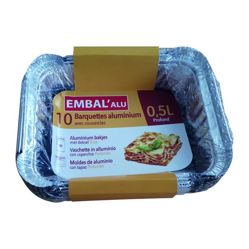 barquette alu 0l5 profond x10