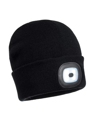 Bonnet beanie avec led rechargeable noir 19579-no - PORTWEST