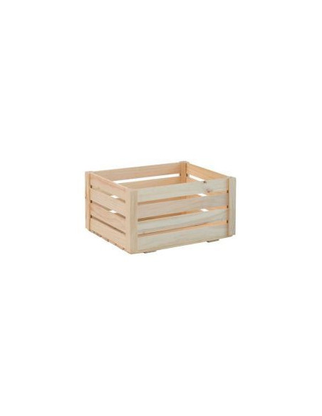 Caisse à lattes pin 30x22x16cm Rangement bois naturel modulable - ASTIGARRAGA