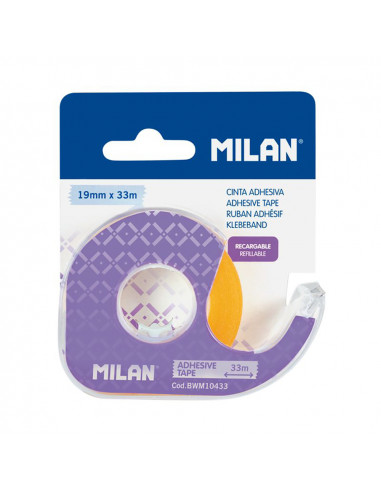 6 Blister Distributeur Ruban Adhesif Transparent 19mm X 33m Milan