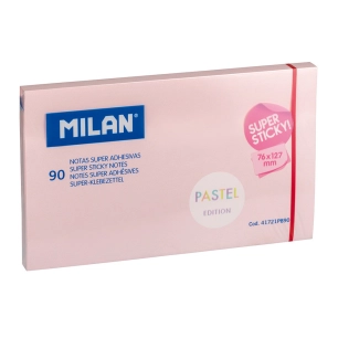 10 Bloc De 90 Billets Super Adhésifs Rose Pastel 76x127mm Milan.