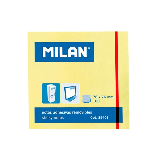 Pack 100 Notes Adhesives 76x76mm Milan